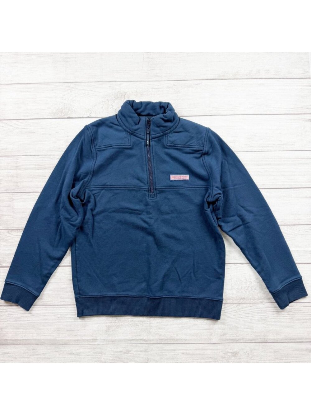 Vineyard Vines Navy 1/4 Zip Pullover Sweatshirt Whale Logo L 16
